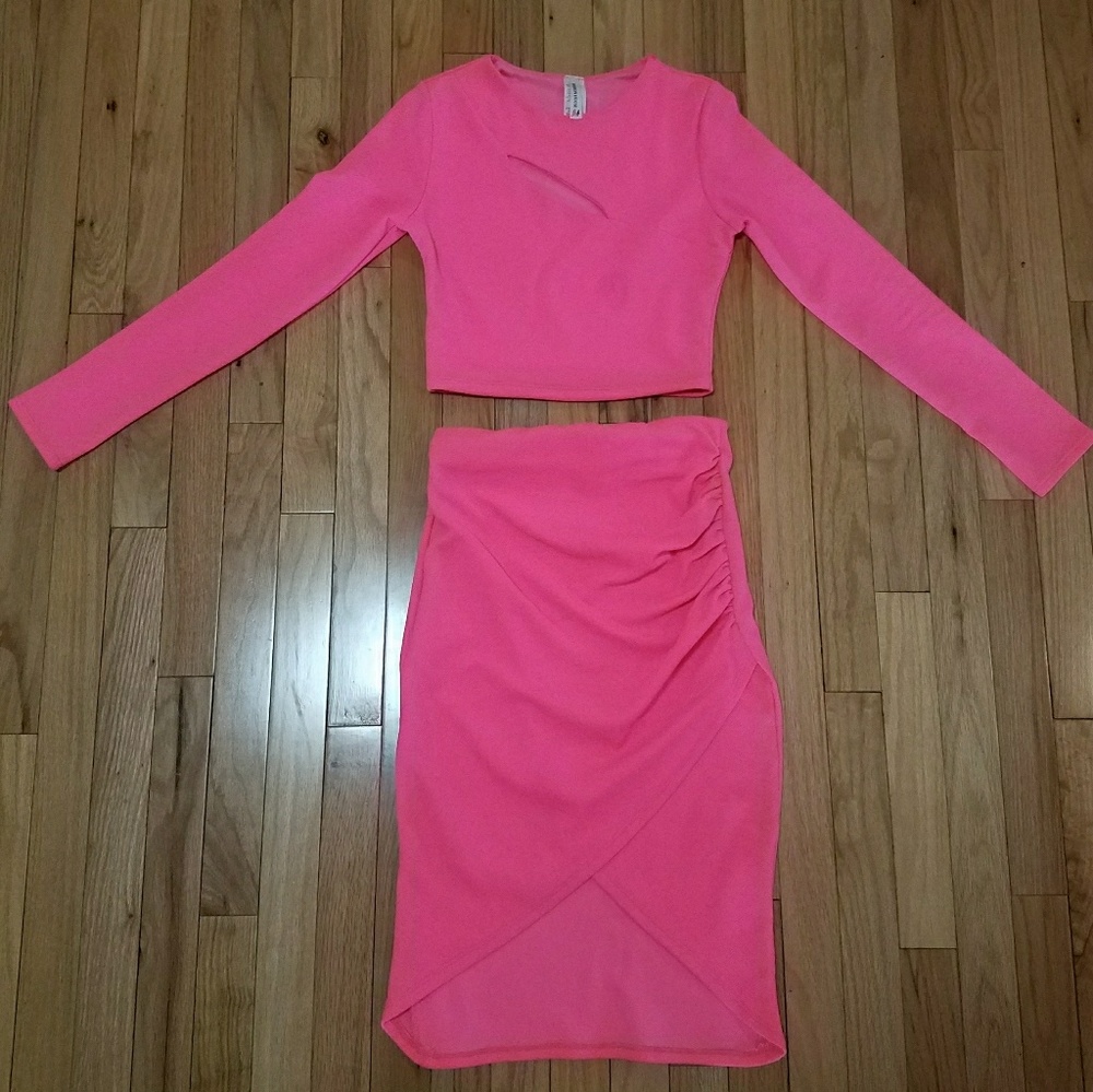 Pink two-piece dress